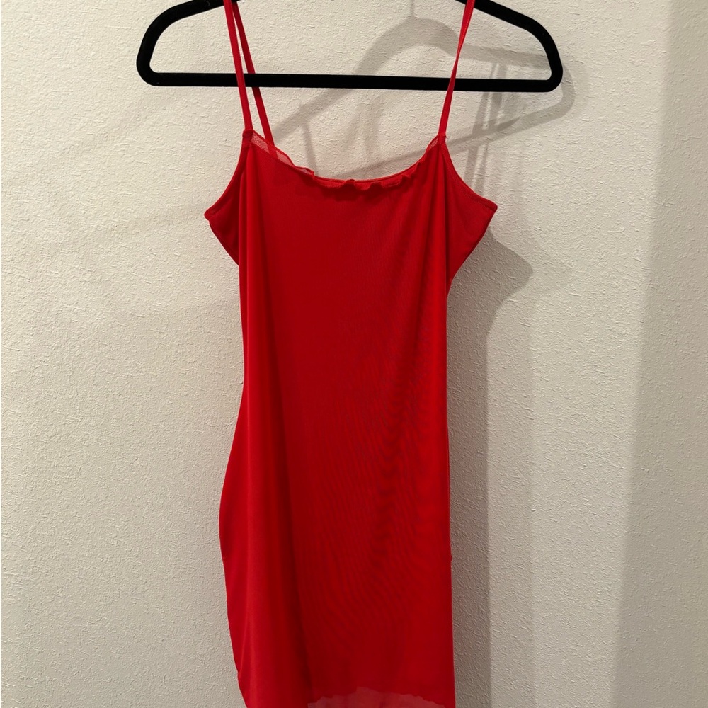 Red Spaghetti Strap Dress